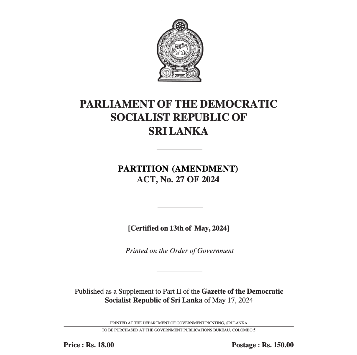 Latest Amendments to the Partition Act
