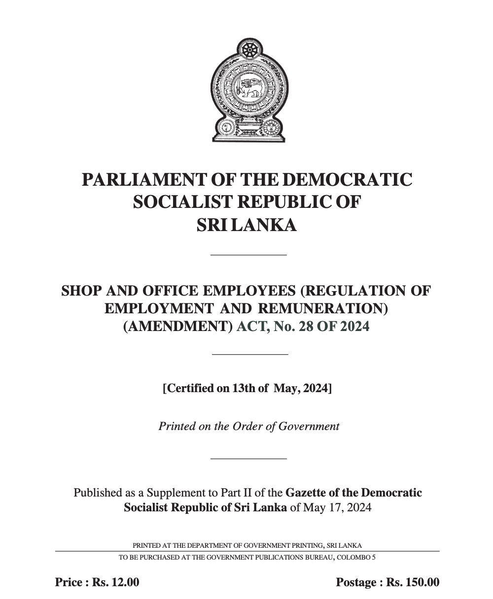 The Latest Amendments to the Shop and Office Employees Act