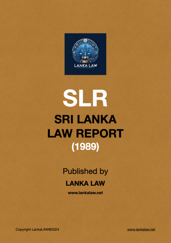 Sri Lanka Law Report (1989)