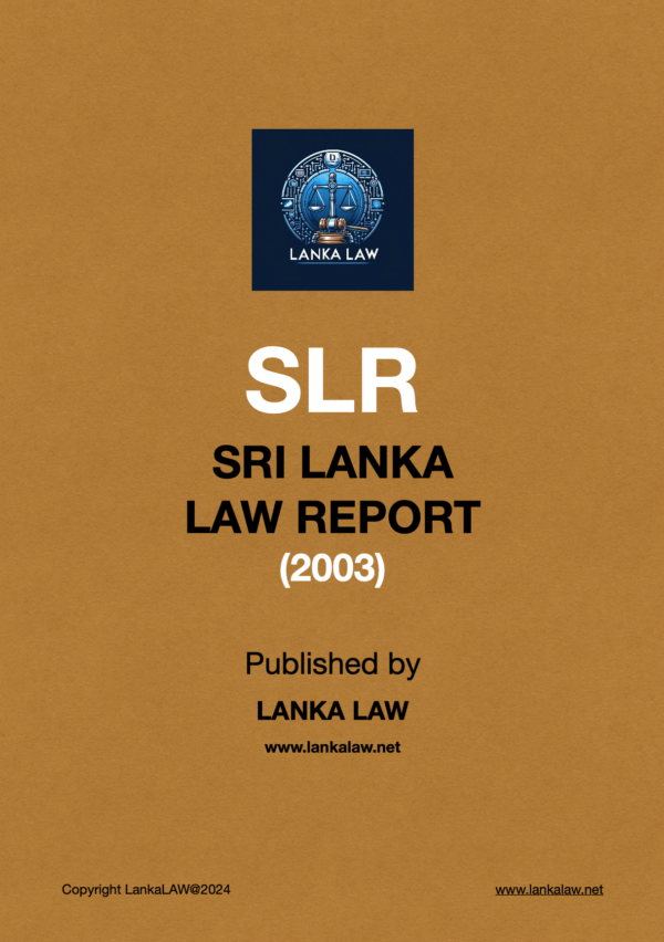 Sri Lanka Law Report (2003)