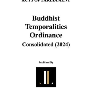 Buddhist Temporalities Ordinance (Consolidated) 2024